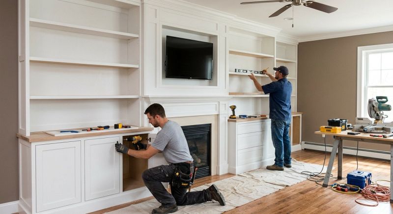 Fireplace Cabinet Installation in Greensboro, NC